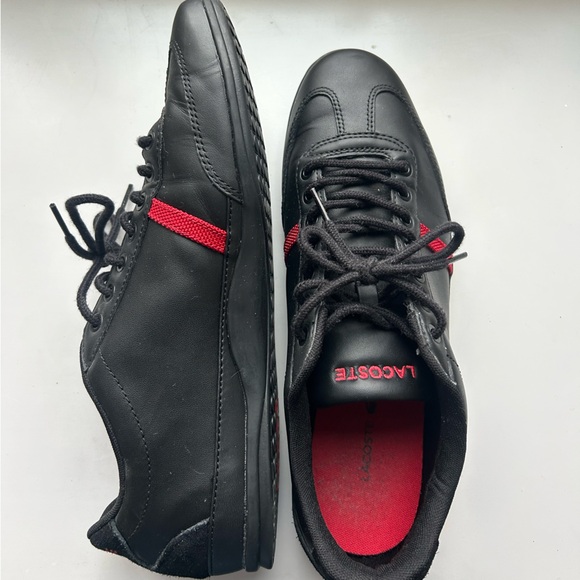 Lacoste Men's Black Sneakers with Red Highlights - Picture 7 of 7
